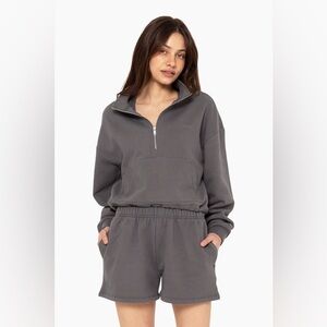 Set active Heavyweight Sweats Half Zip | Graphite - Graphite / XS